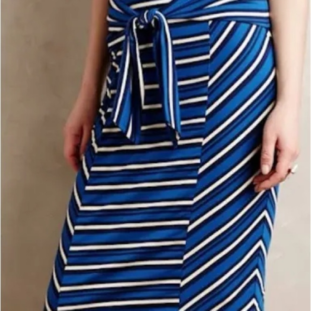 Anthropologie Blue Striped Tie-Front Women’s Skirt